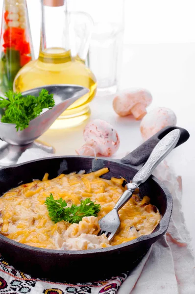 Julienne with mushrooms and cream — Stock Photo, Image