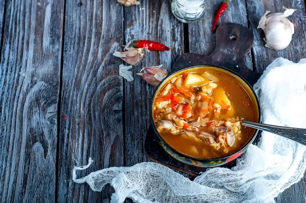 Zuppa di cavolo con panna acida — Foto Stock