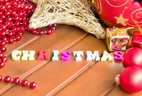 Christmas background on a table — Stock Photo, Image