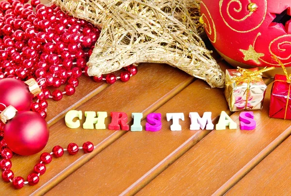 Christmas background on a table — Stock Photo, Image