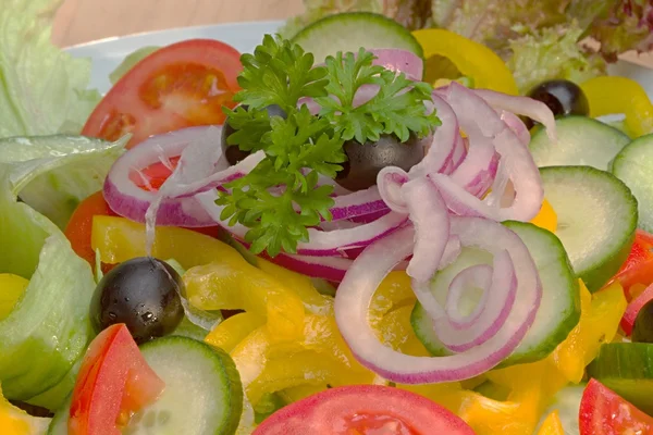 Vegetable salad ingredients — Stock Photo, Image