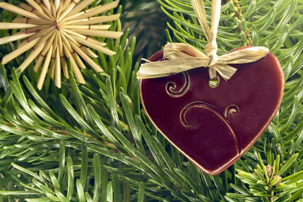 Straw Christmas ornaments — Stock Photo, Image
