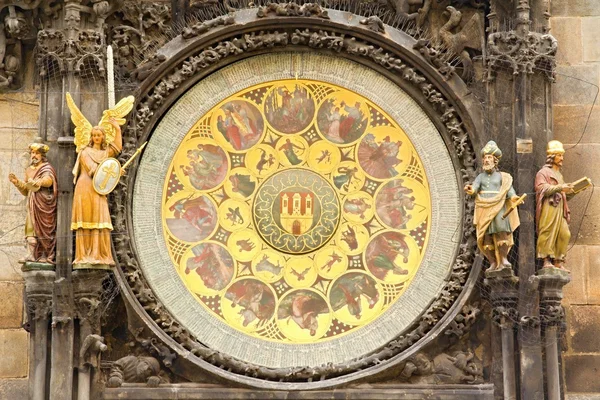 Detail of the Prague Astronomical Clock (Orloj) in the Old Town of Prague — Stock Photo, Image