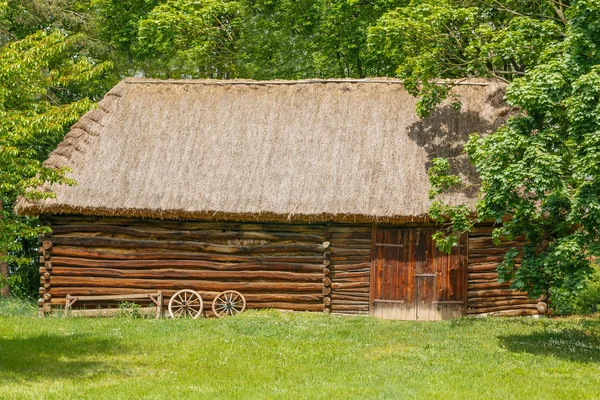 Detalle de antigua casa rural rodeada de árboles — Foto de Stock