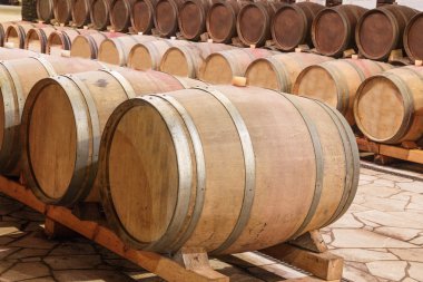 Ahşap Şarap fıçıları Close-Up