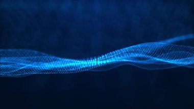 İş Teknolojisi ve Kurumsal Sunum Arkaplanı için Soyut Dalga Hattı Parçacıkları