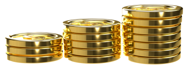 Lüks Altın 3D Para İzole edilmiş PNG