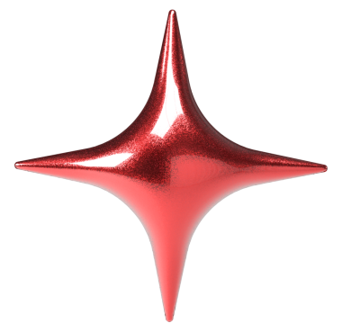 3d kırmızı metal yıldızı