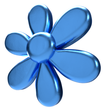 Mavi bir çiçeğin 3D canlandırması