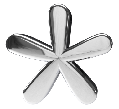 3D krom metal gümüş yıldız.