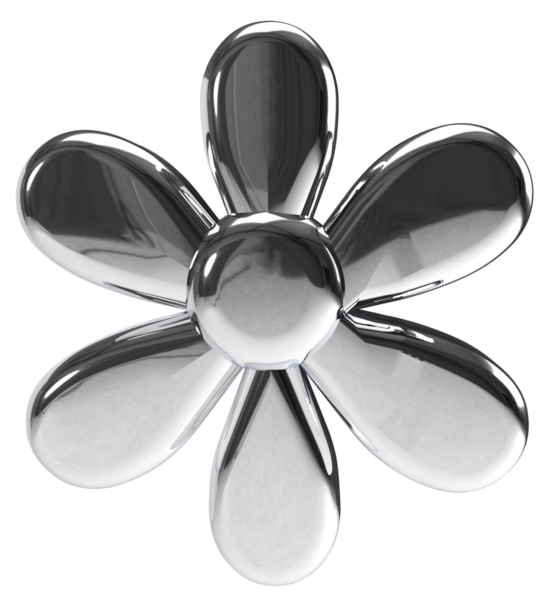 Gümüş metalik çiçeğin 3D görüntüsü