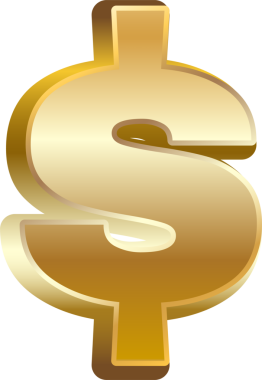 Altın dolar işareti izole edildi