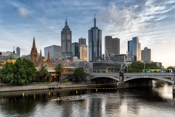 Melbourne cbd und princessbridge — Stockfoto
