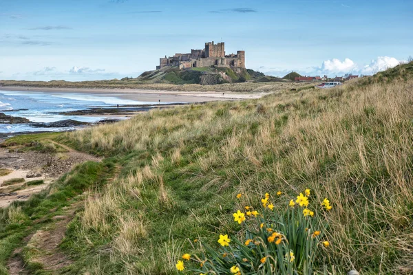 Bamburgh κάστρο στο Northumberland — Φωτογραφία Αρχείου