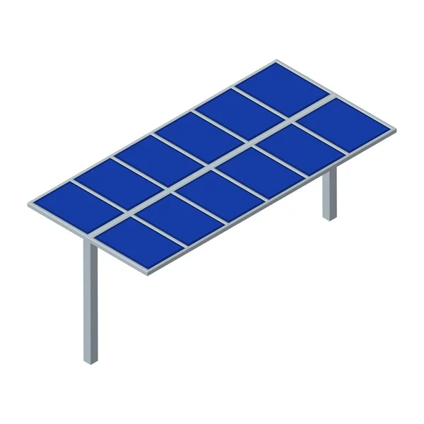 Painel Solar Isométrico Isolado Branco Energia Ecológica Sol Vetor Eps10 — Vetor de Stock