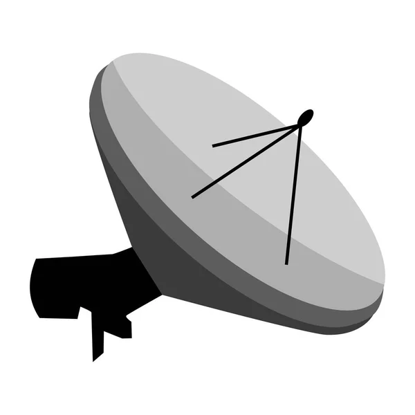 Izometrický Satelit Pro Příjem Televizních Kanálů Izolovaných Bílém Televizní Anténa — Stockový vektor