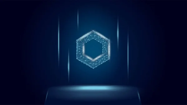 ChainLink LINK, DeFi sisteminin sembolü. Kripto para birimi logosu simgesi. Merkezi olmayan finans programları. Web sitesi veya afiş için vektör illüstrasyonu.