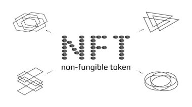 Beyaz üzerine izole edilmiş eşsiz bir ikona sahip sikkelerden gelen fünyeli olmayan NFT bilgi grafikleri kelimesi. Eşsiz koleksiyonlar için oyunlar ya da sanatla ödeme yapın. Vektör illüstrasyonu.