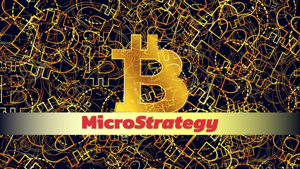 Banner Microstrategy Incorporated Společnost Která Nakupuje Bitcoiny Další Digitální Mince — Stockový vektor
