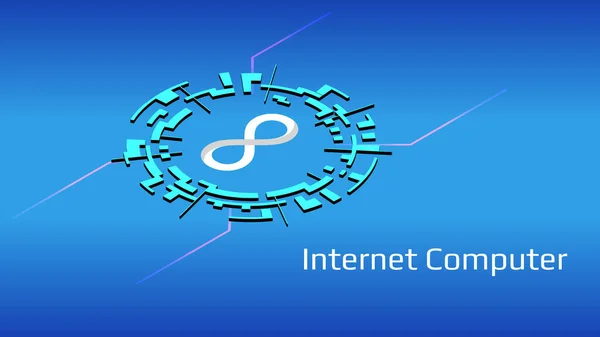 Dfinity Internet Computador Icp Símbolo Token Isométrico Círculo Digital Sobre — Vetor de Stock