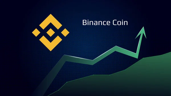 Binance Coin Bnb Восходящем Тренде Цена Растет Символ Крипто Зеленая — стоковый вектор