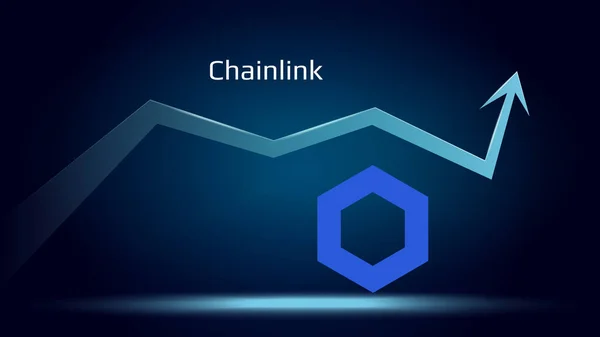 Chainlink Link Tendência Alta Preço Está Subindo Criptografia Símbolo Moeda — Vetor de Stock