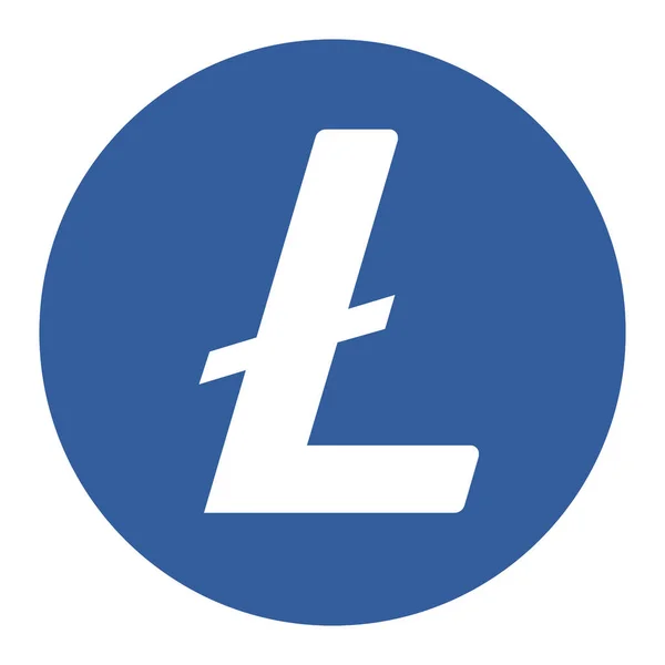 Символ Токена Litecoin Ltc Логотип Криптовалюты Значок Монеты Выделен Белом — стоковый вектор