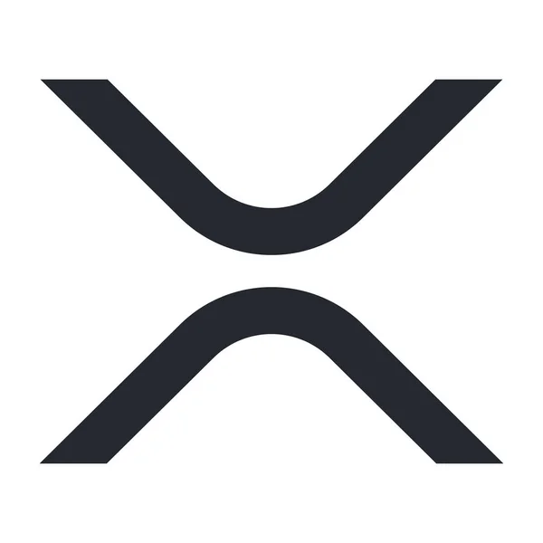 Ripple Xrp Token Symbol Kryptoměna Logo Mince Ikona Izolované Bílém — Stockový vektor