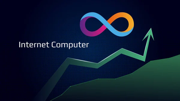 Dfinity Internet Computer Icp Uptrend Price Rising Crypto Coin Symbol — Stock Vector