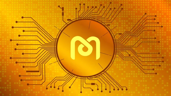 Mdex Mdx Şifreleme Para Birimi Simgesi Defi Projesinin Altın Zemin — Stok Vektör
