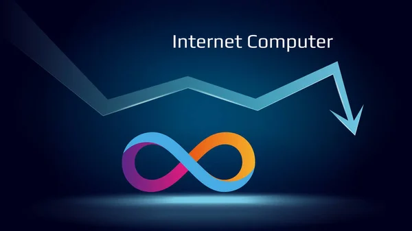 Dfinity Internet Computer Icp Downtrend Price Falls Criptografia Símbolo Moeda — Vetor de Stock