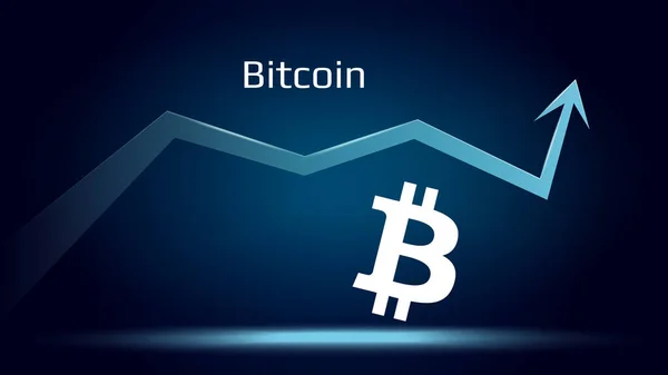 Bitcoin Btc Tendencia Alcista Precio Está Aumentando Crypto Símbolo Moneda — Vector de stock