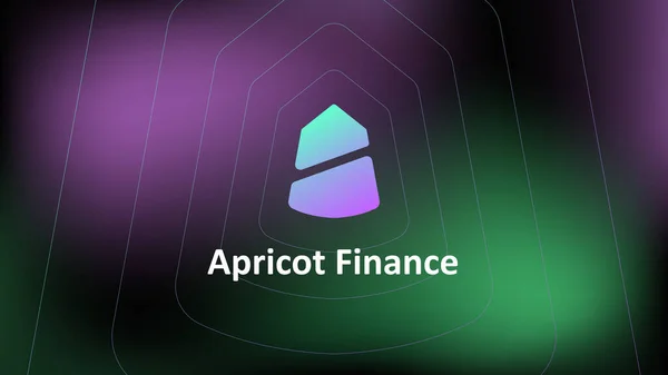 Apricot Finance Defi Protocolo Sobre Blockchain Solana Fundo Abstrato Banner — Vetor de Stock