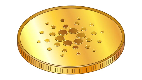 Золотая Монета Carlo Ada Изометрическом Виде Сверху Изолирована Белом Элемент — стоковый вектор