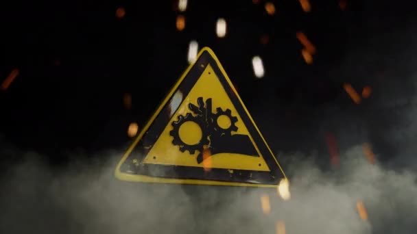 Hand Entanglement Rotating Gears Sign Smoky Background — Stock Video
