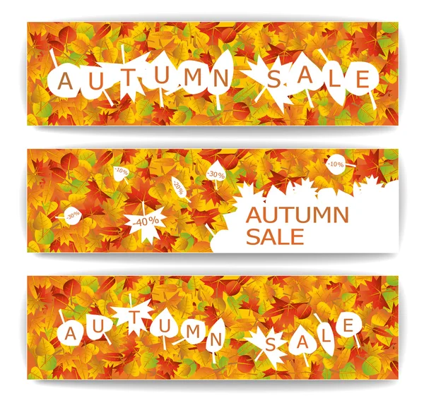 Autumn sale banners — Stock Vector