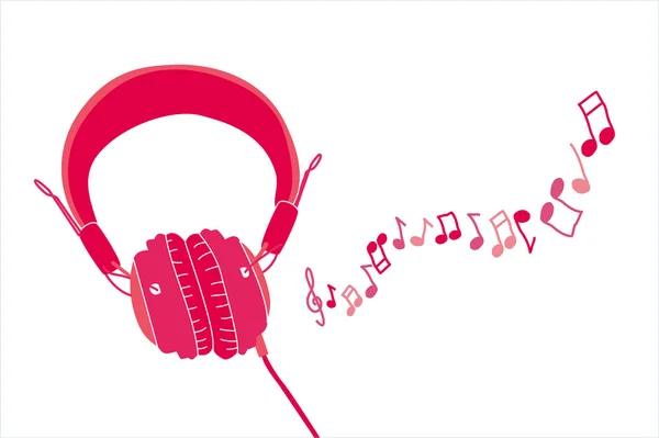 Auriculares y notas — Vector de stock