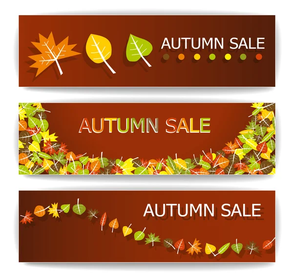 Bannières de vente d'automne — Image vectorielle