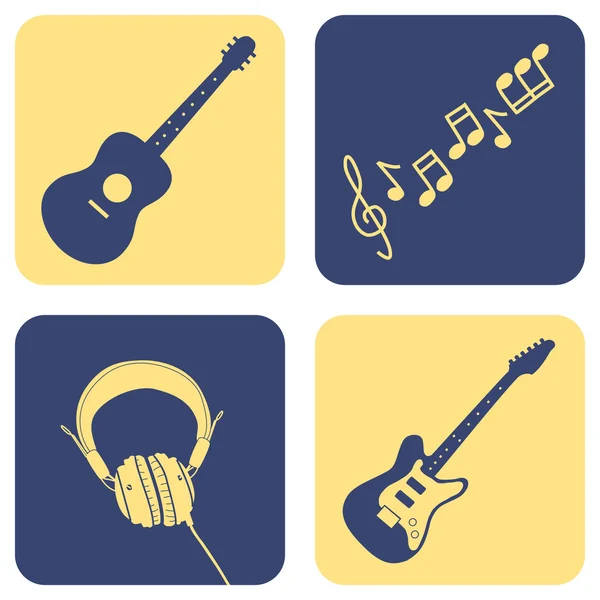 Iconos de música — Vector de stock