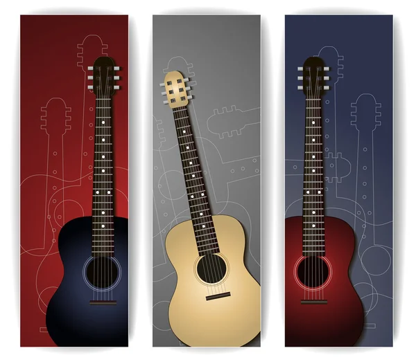 Banderas de guitarra — Vector de stock