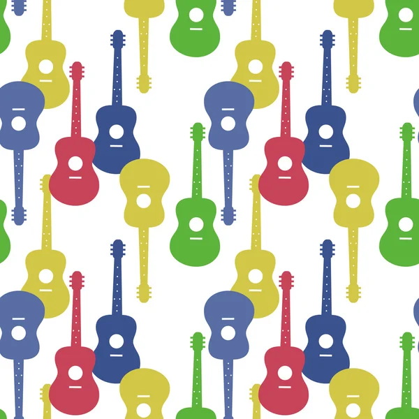 Music seamless pattern with guitars vector illustration — Stock Vector