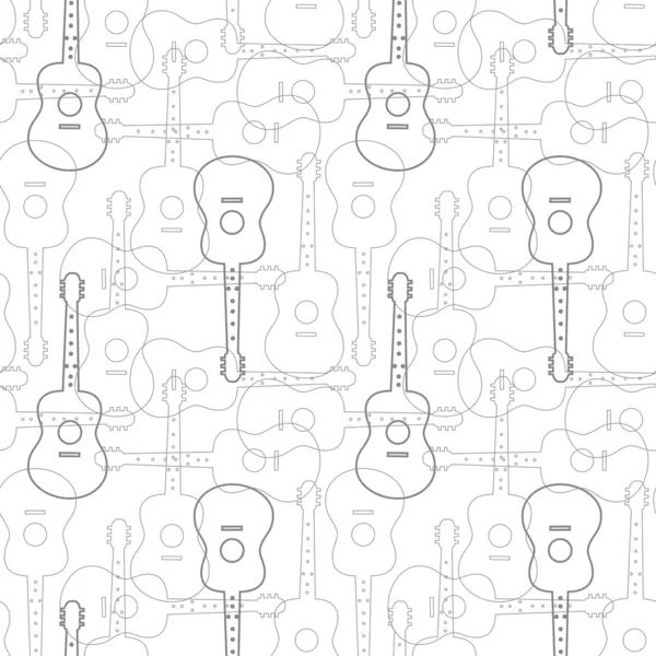 Music seamless pattern with guitars vector illustration — Stock Vector