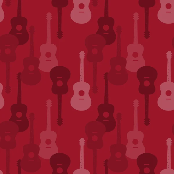 Music seamless pattern with guitars vector illustration — Stock Vector