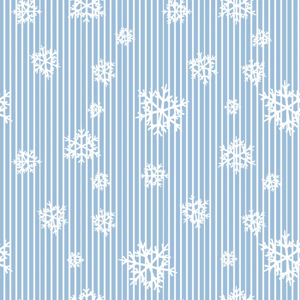 Patrón de invierno sin costuras con copos de nieve vector ilustración — Vector de stock
