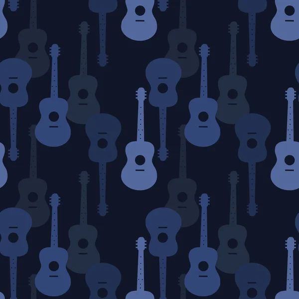 Padrão sem costura musical com ilustração vetorial de guitarras — Vetor de Stock