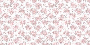 Sevgililer Günü ya da başka durumlar için uygun kırmızı kalpler üzerinde tekrarlanan tasarım ve kullanım.