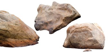 Beyaz arka planda izole edilmiş taşlar. Beyaz arkaplanda izole edilmiş taş koleksiyonu.