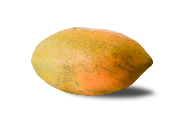 Rijp Papaya Geïsoleerd Een Witte Achtergrond — Stockfoto