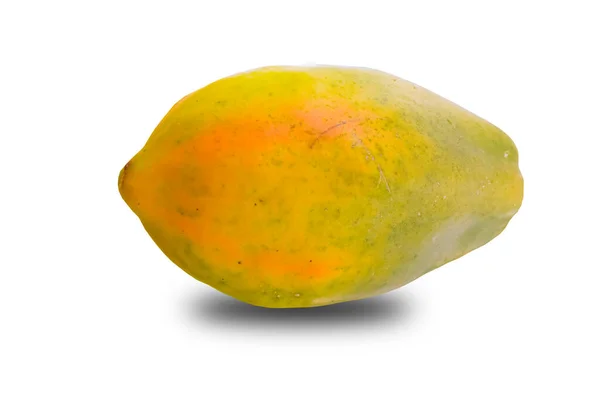 Rijp Papaya Geïsoleerd Een Witte Achtergrond — Stockfoto