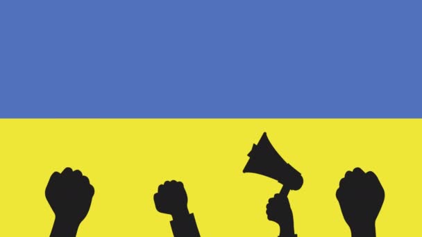 デモパレード集会ウクライナの人々の社会的抗議 — ストック動画